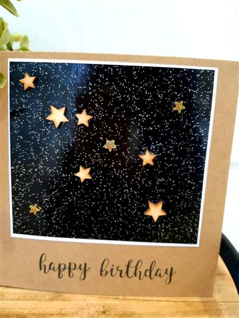 Star Birthday Card Starry Night Personalised Handmade Etsy Uk