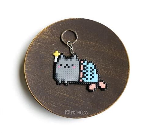 Pearler Bead Patterns Pearler Beads Fuse Beads Pusheen Unicorn Pixel Heart Cat Keychain