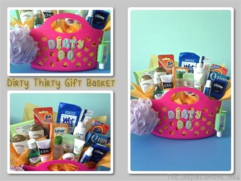 30th birthday gift basket ideas for her. Dirty Thirty Gift Basket • The Inspired Home