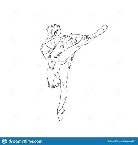 Continuous Line Art Drawing Ballet Dancer Ballerina Stock Vector