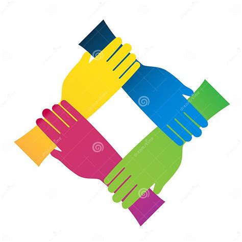 Logo Teamwork Hands Connections Vector Unity Business Colorful People