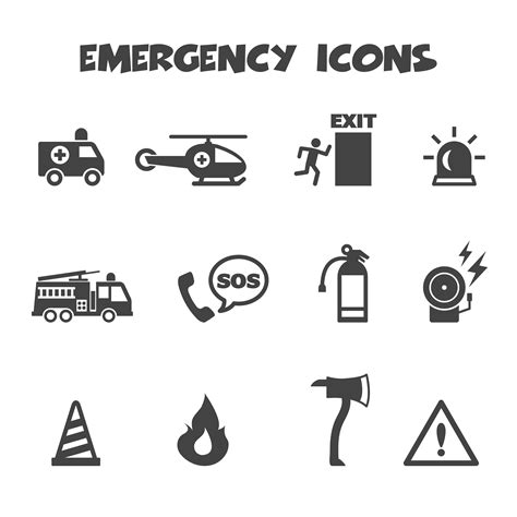 Emergency Icons Symbol 633149 Vector Art At Vecteezy