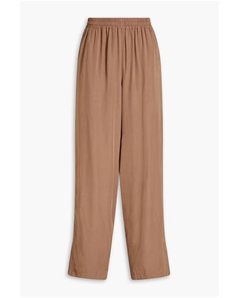 Balenciaga Pipe Trimmed Shell Wide Leg Pants In Natural Lyst Canada