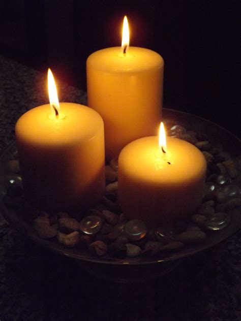 3 Lit Candles Candle Glow Candle Light Room Beautiful Candles