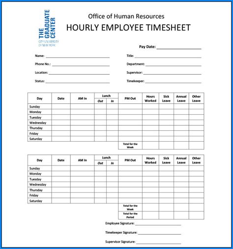 √ Free Printable Employee Timesheet Template Templateral Time