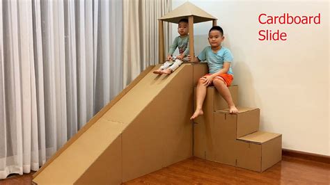 Diy How To Build A Cardboard Slide How To Make A Big Cardboard