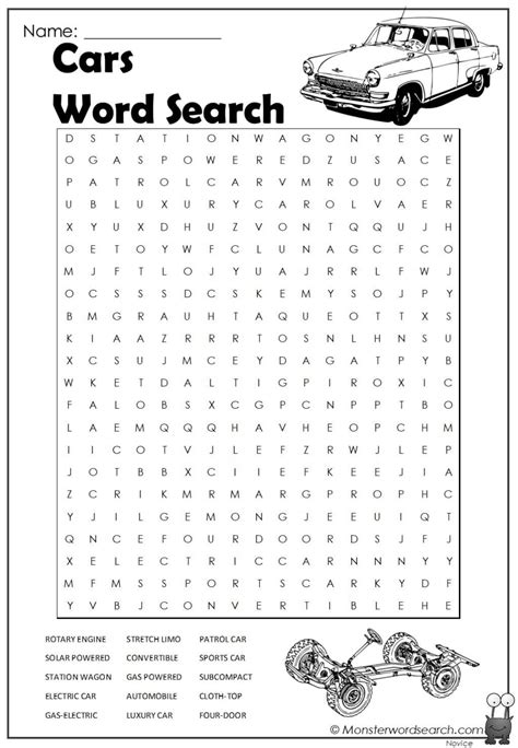 Cars Word Search Free Printable Coloring Pages Word Puzzles Free