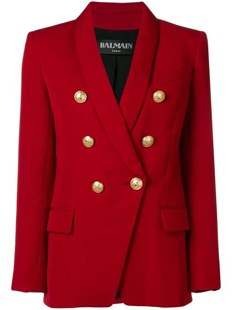 Balmain Classic Double Breasted Blazer Red Jacket Style Jacket Dress Balmain Blazer Balmain