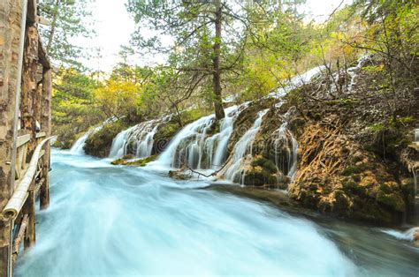 Jiuzhaigou Waterfall Stock Image Image Of Colors Flowing 55108375