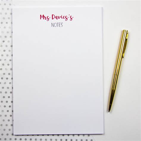 Personal Notes Notepad Tttco