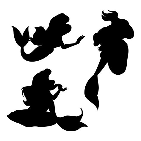 The Little Mermaid Silhouette 10 Free Pdf Printables Printablee