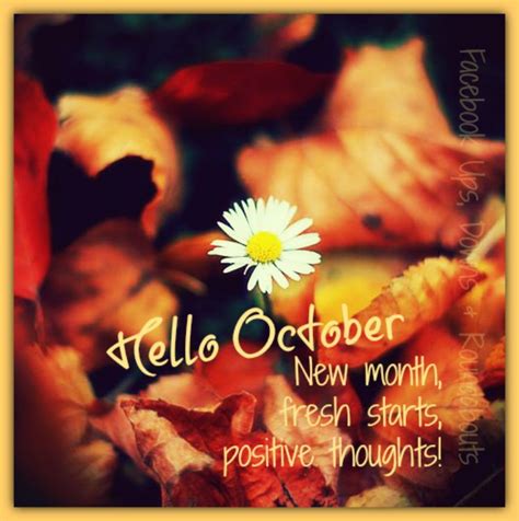 Hello October New Month Fresh Starts Positive Thoughts