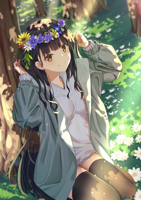 Wallpaper Anime Girls Original Characters Flower Crown