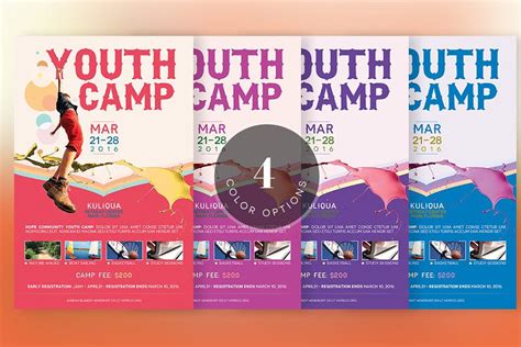 youth camp flyer template creative flyer templates ~ creative market