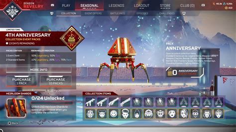 Apex Legends Fourth Anniversary Collection Event All Cosmetics And