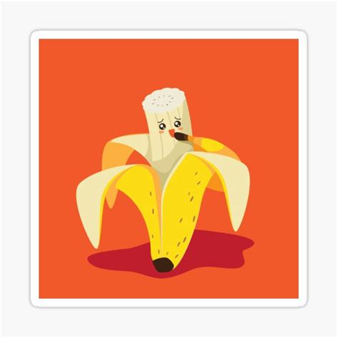 Once Bitten Twice Shy Cute Kawaii Banana Sticker For Sale By Shelma1 Redbubble