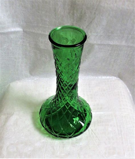 Vintage Hoosier Green Glass Vase 4095 Emerald Green Hoosier Glass Collectible Glass Green