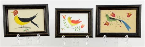Sold At Auction Evelyn Saczawa Dubiel 3 E S Dubiel Folk Art Bird
