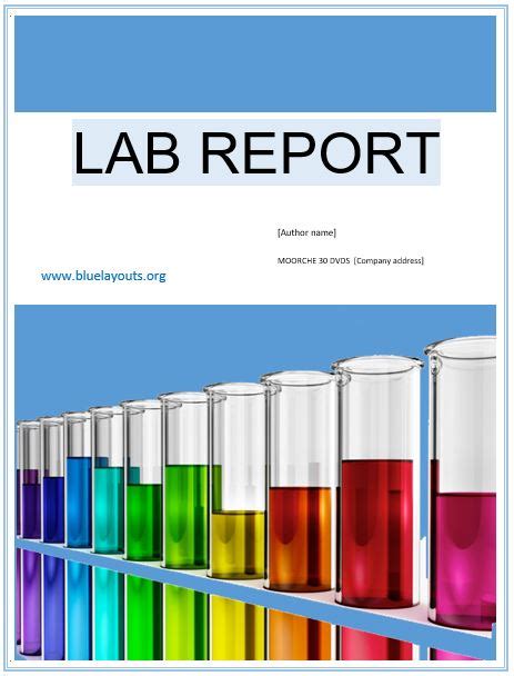 Free Lab Report Templates Blue Layouts