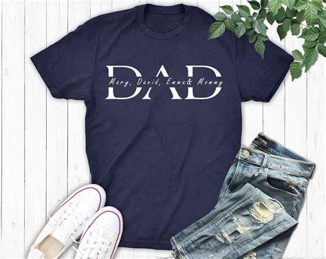 Dad Shirt Custom Names Daddy Shirt Fathers Day Shirt Gift Etsy