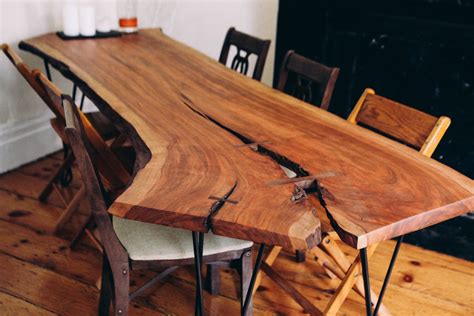 Natural wood table top with metal legs office desk. 8' Live Edge Cherry Slab With Custom Iron Legs | Live edge ...