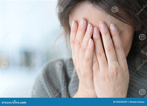 Crying Young Woman Close Up Stock Image Image Of Depression Stressed