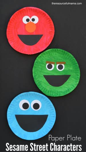 Paper Plate Sesame Street Craft The Resourceful Mama 20c