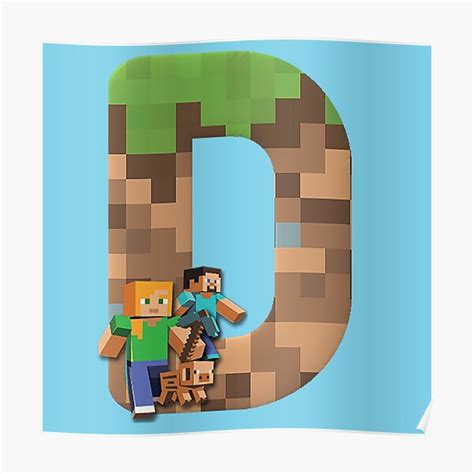 Minecraft Personal Name Letter D Poster For Sale By Ddkart Redbubble
