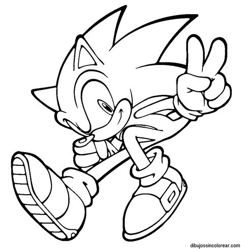 Dibujo Para Colorear De Sonic The Hedgehog Saltando Hacia Nosotros