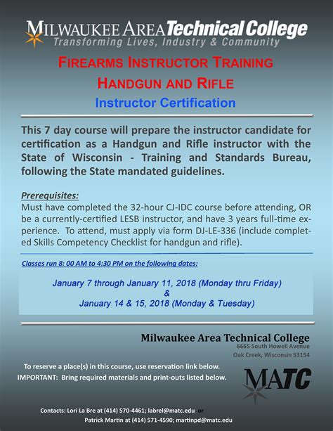 What are the necessary qualifications? Firearms Instructor Training