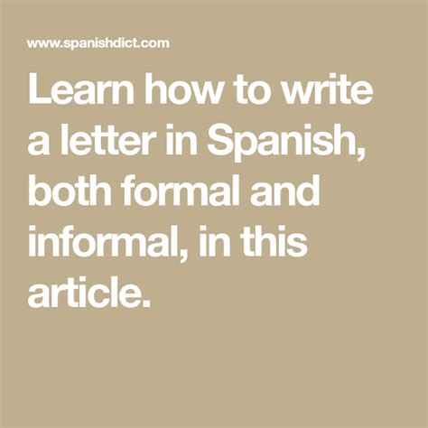 Check spelling or type a new query. Learn how to write a letter in Spanish, both formal and informal, in this article. | Lettering ...