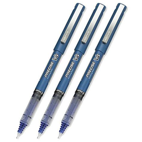 Pilot Precise V5 Stick Rolling Ball Pens Extra Fine Point Blue 3 Pack