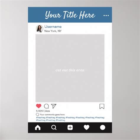 Personalized Instagram Photo Prop Selfie Frame Poster Zazzle