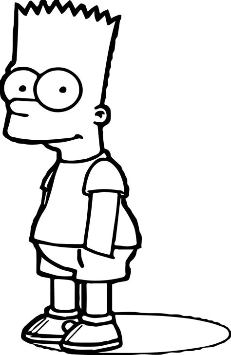 Bart Simpson Pose Coloring Page