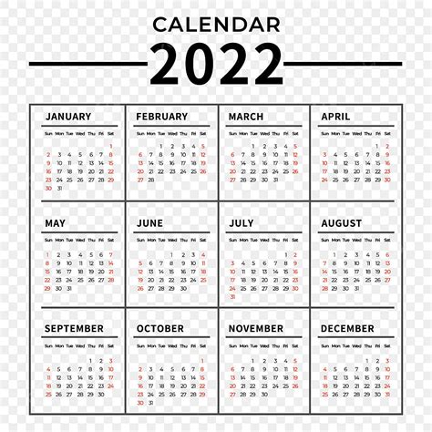 Monthly Calendars Vector Png Images 2022 Calendar 2022 Monthly Date