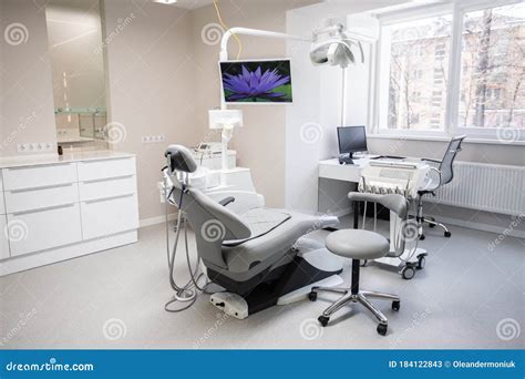 Modern Dental Clinic Dentist Chair And Other Accessories Used By
