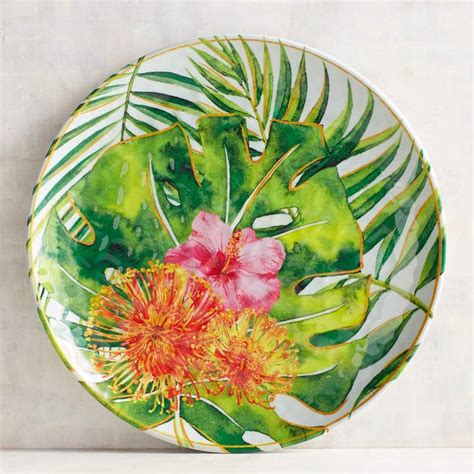 Pier 1 Imports Tropical Glam Melamine Dinner Plate Patterned Dishes