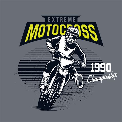 Emblema De Motocross Extremo Con Jinete En Bicicleta De Tierra 1026089