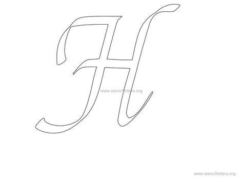 Cursive H Stencil