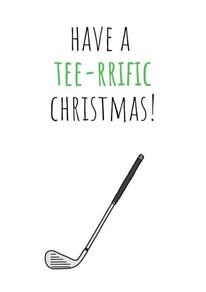 Golfer Golf Funny Themed Golf Christmas Card Thortful