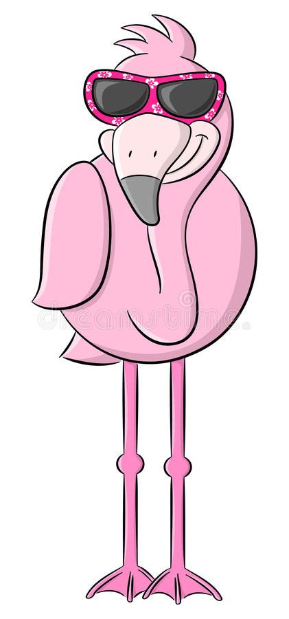 Cartoon Flamingo With Sunglasses Stock Vector Illustration Of Bird