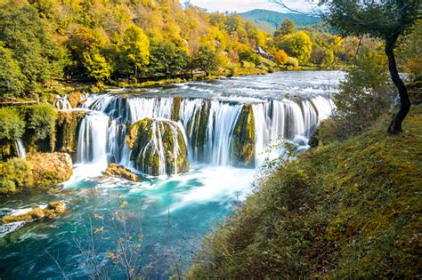 View On Beautiful Strbacki Buk Waterfall Croatia Stock Photo Download