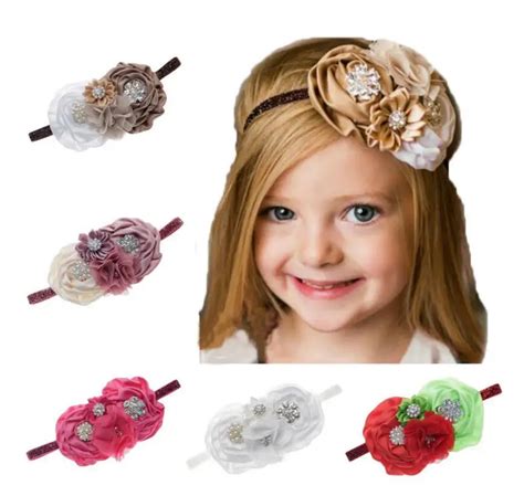 Newest Design Baby Girl Flower Headband Hair Flower Band Rhinestone