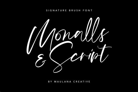 Monalls Script Signature Brush Font Script Fonts Creative Market