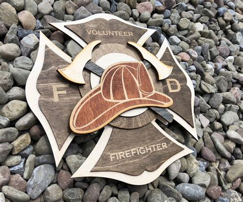 Firefighter Maltese Cross Wood Plaque Earth Tones Custom Etsy