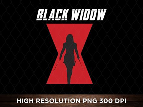 Black Widow Logo Silhouette Png Black Widow Png Sublimation Etsy