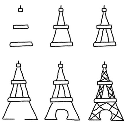 Simple Eiffel Tower Drawing Eiffel Tower Drawing Steps Drawn Eiffel