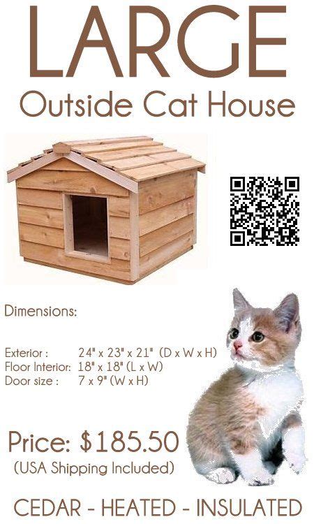 Shop for outdoor cat houses in cat carriers, cages, houses, and beds. Insulated and Heated Large Cedar Outside Cat House. The ...