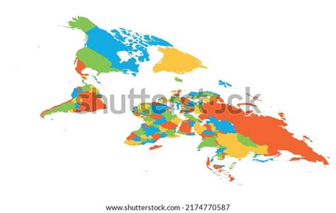 Blank Colorful Map World Stock Vector Royalty Free 2174770587