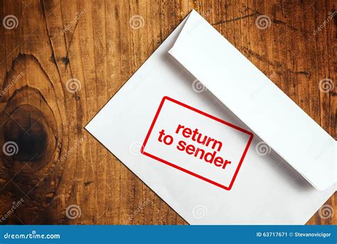 Return To Sender Stamp On Envelope Stock Image Image Of Mail Mark